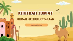 Presentasi Hijrah Nabi Muhammad SAW ke Madinah dalam Gaya Ilustratif Kuning